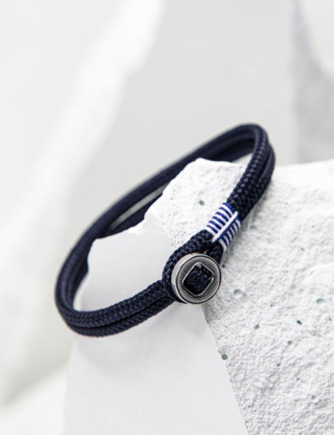 Bracelet Don Dino Navy/Silver - Pig & Hen