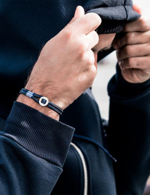 Bracelet Don Dino Navy/Silver - Pig & Hen