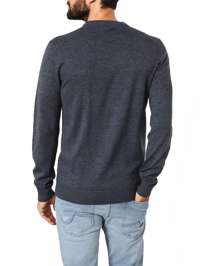 Pull homme à col V Raven Grey - Pétrol Industrie