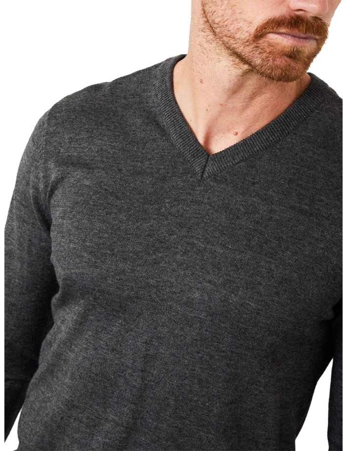 Pull homme à col V Black - Pétrol Industrie