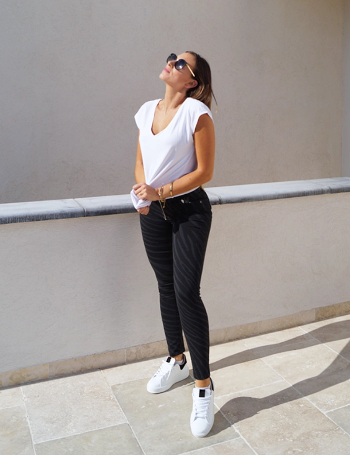 Pantalon Skinny Zip Zébré - Please