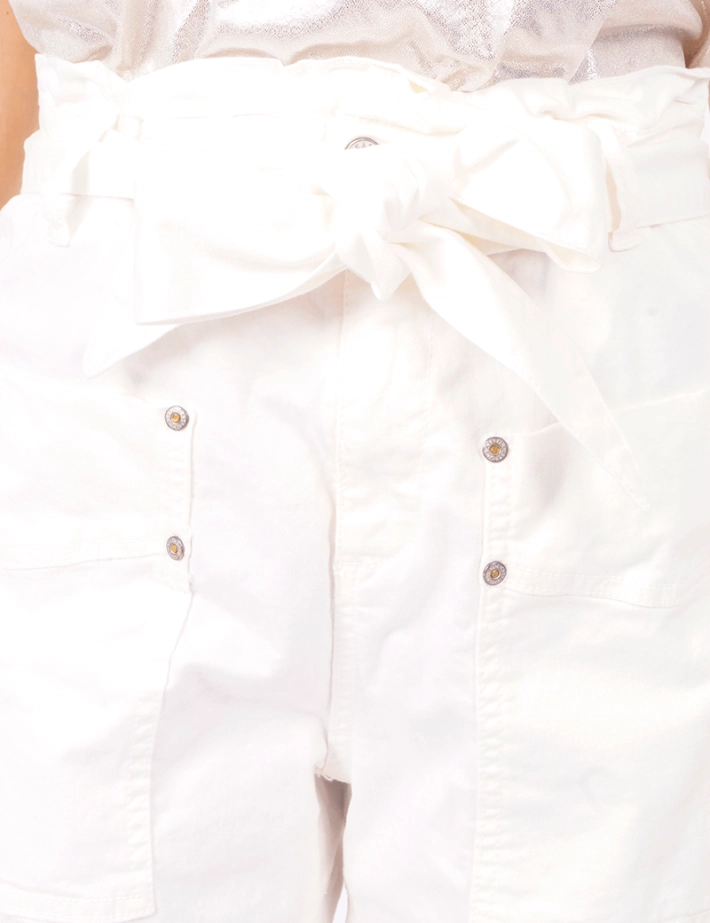 Please - Short Taille Haute Ceinture Bianco Grezzo