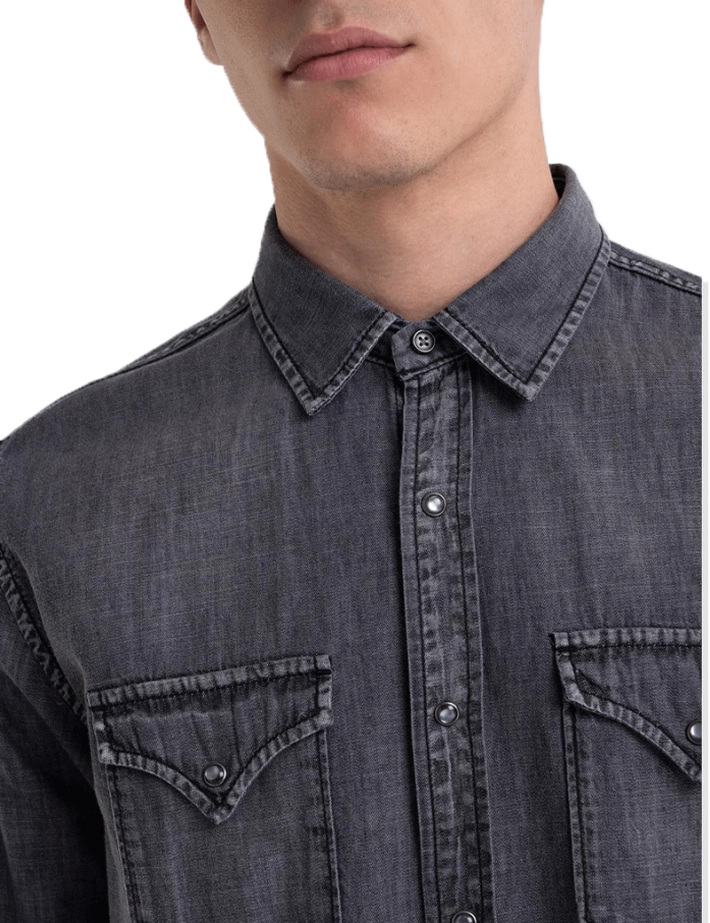 Replay - Chemise Homme Denim Gris foncé