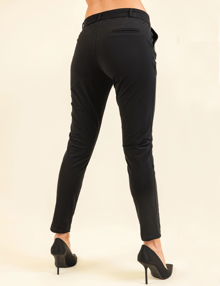 HBT - Basics Essentiels | Christina Uni Pantalon Femme Noir/Argent