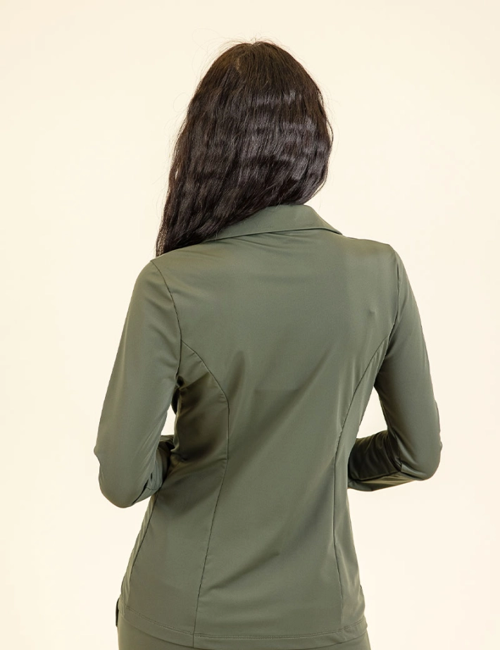 HBT - Basics Essentiels | Shirley Blazer Uni Veste Femme Kaki/Mordoré