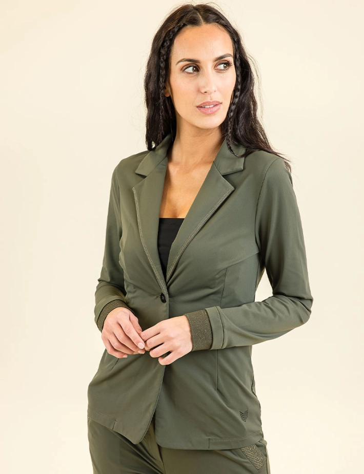 HBT - Basics Essentiels | Shirley Blazer Uni Veste Femme Kaki/Mordoré