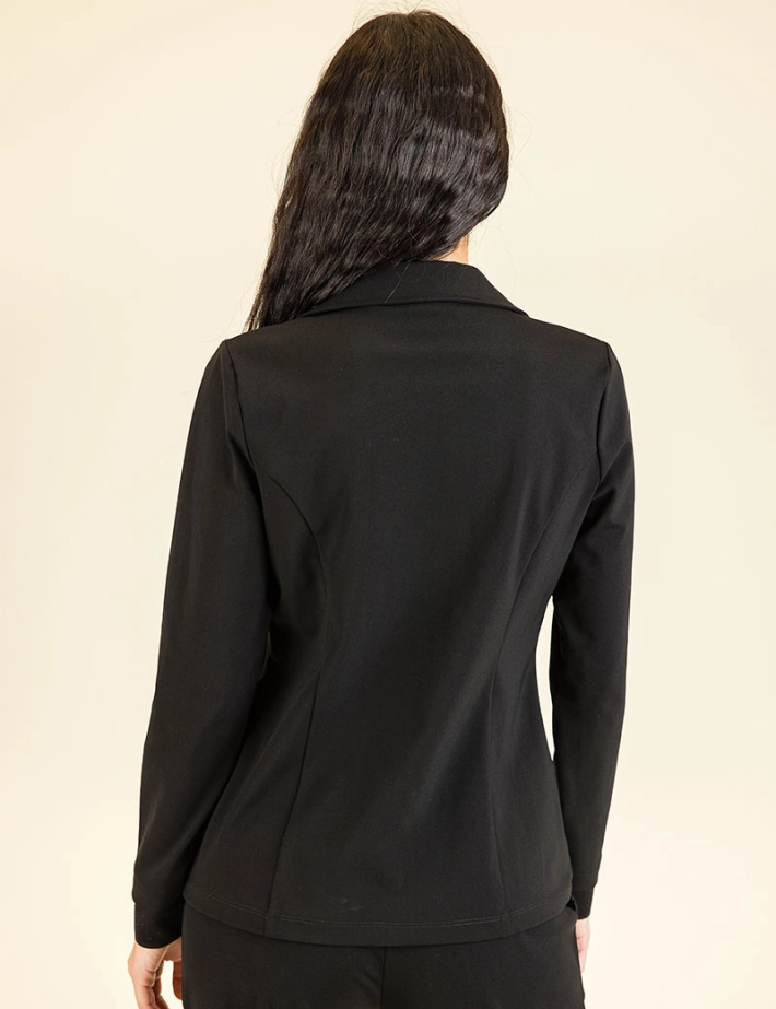 HBT - Basics Essentiels | Shirley Blazer Uni Veste Femme Noir/Argent
