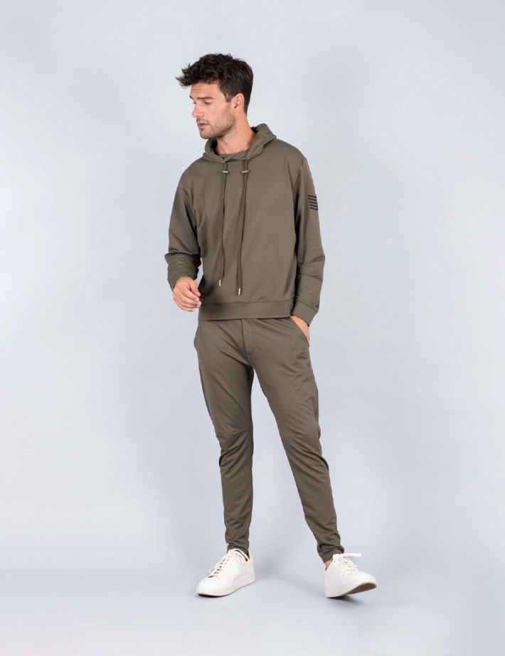 HBT - Sweat à Capuche Holly Kaki Homme