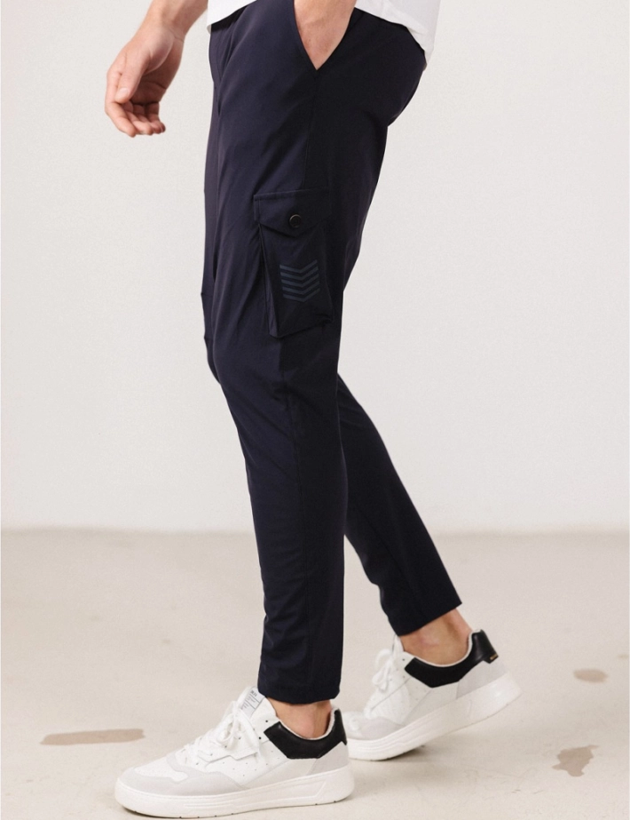 HBT -Pantalon Homme Chris Cargo Bleu Marine