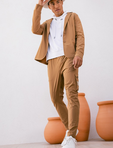 HBT - Pantalon Homme Chris Cargo Marron