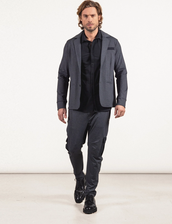 HBT - Basics| Dan Battle Pantalon Homme Gris Chiné