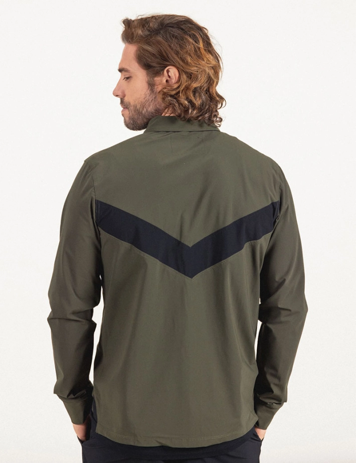 HBT - BASICS | BILLY Chemise Zippée Kaki Noir