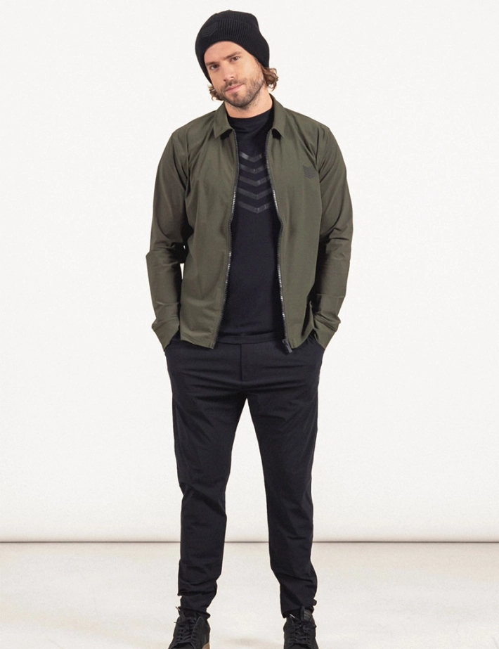HBT - BASICS | BILLY Chemise Zippée Kaki Noir