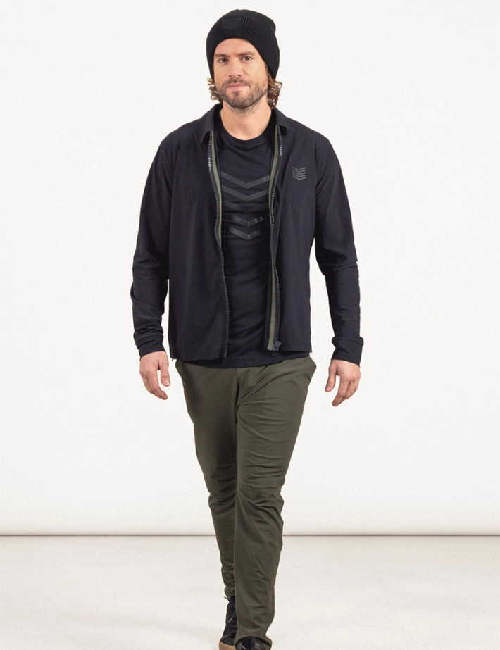 HBT - BASICS | BILLY Chemise Zippée Noir Kaki