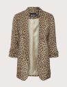 Pieces - Blazer Bosella Manches 3/4 Imprimé Léopard
