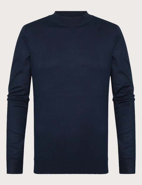 Petrol - Tricot Homme Col Cheminé Basique Marine