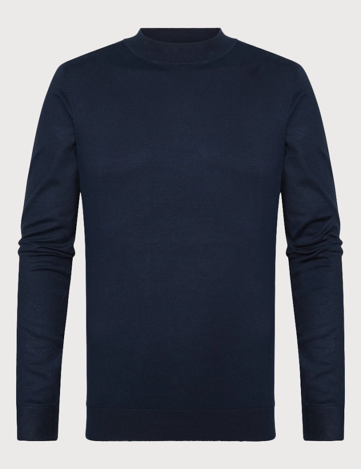 Petrol - Tricot Homme Col Cheminé Basique Marine