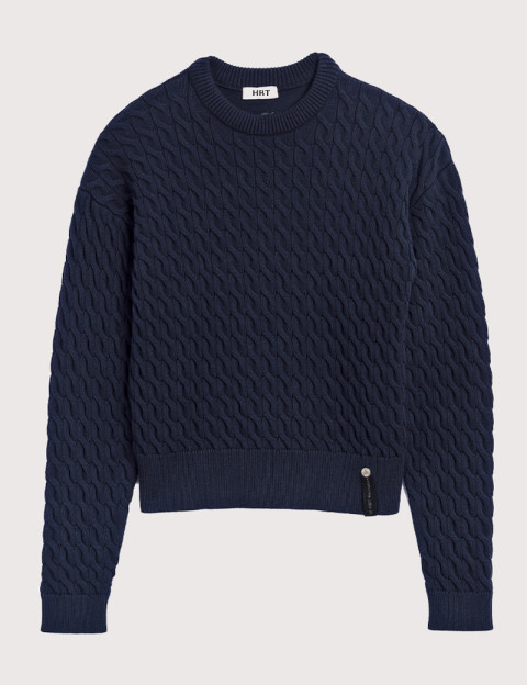 HBT Transversal | Eliott Pull Femme Col Rond Marine