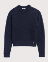 HBT Transversal | Eliott Pull Femme Col Rond Marine