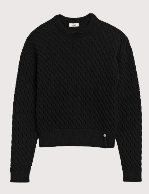 HBT Transversal | Eliott Pull Femme Col Rond Noir