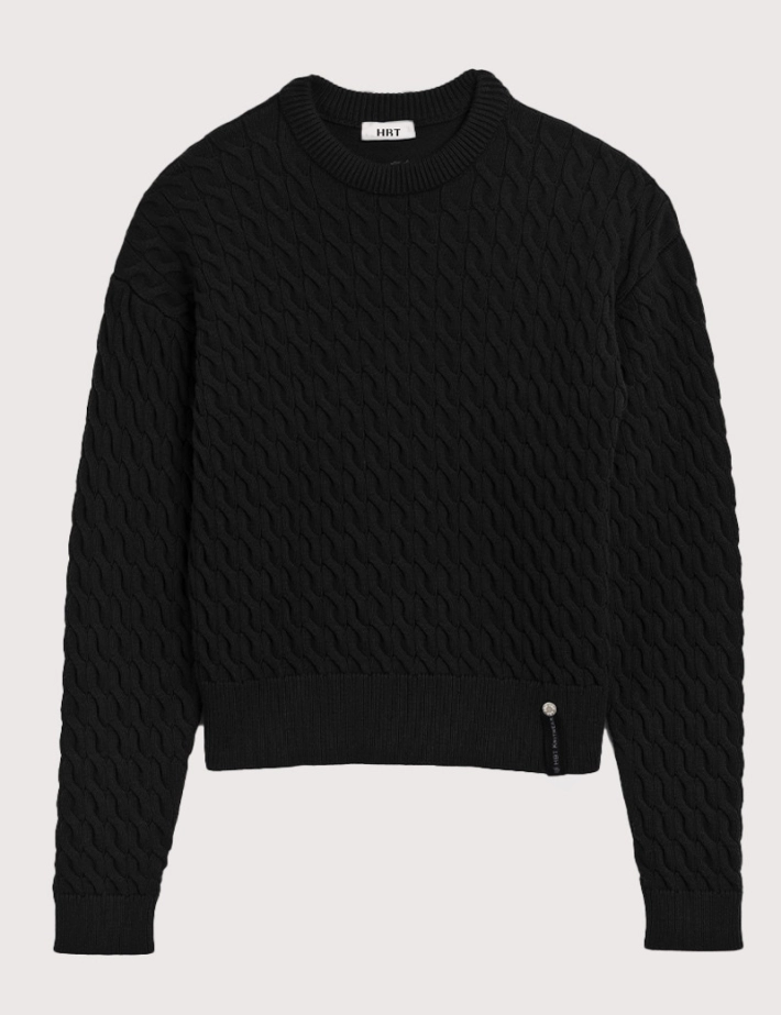 HBT Transversal | Eliott Pull Femme Col Rond Noir