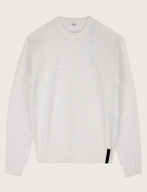 HBT Transversal | Eliott Pull Femme Col Rond Ecru