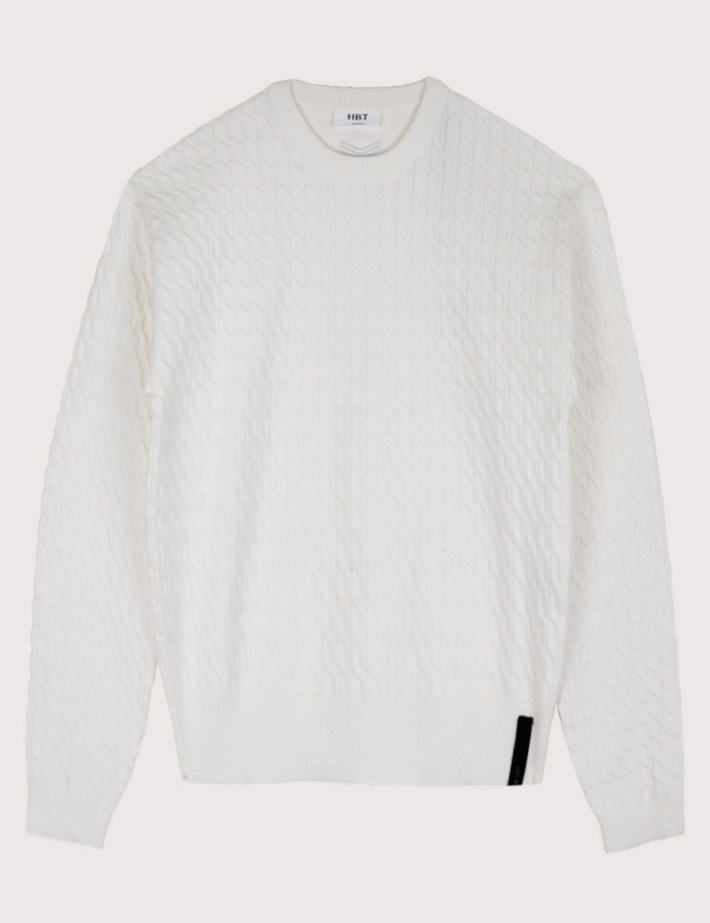 HBT Transversal | Eliott Pull Femme Col Rond Ecru
