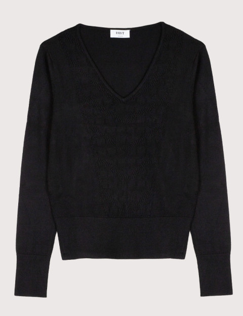 HBT Euphoria | Dorian Pull Jacquard Femme Noir