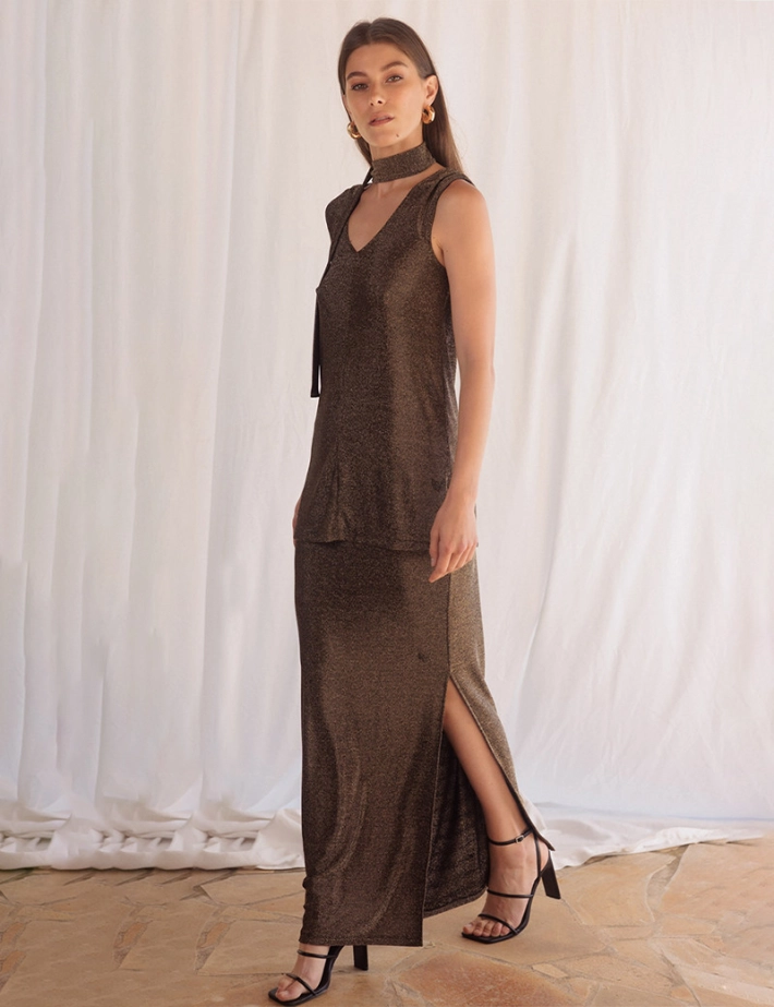 HBT Nonchalante Lurex | NADIA Jupe Dorée - 2