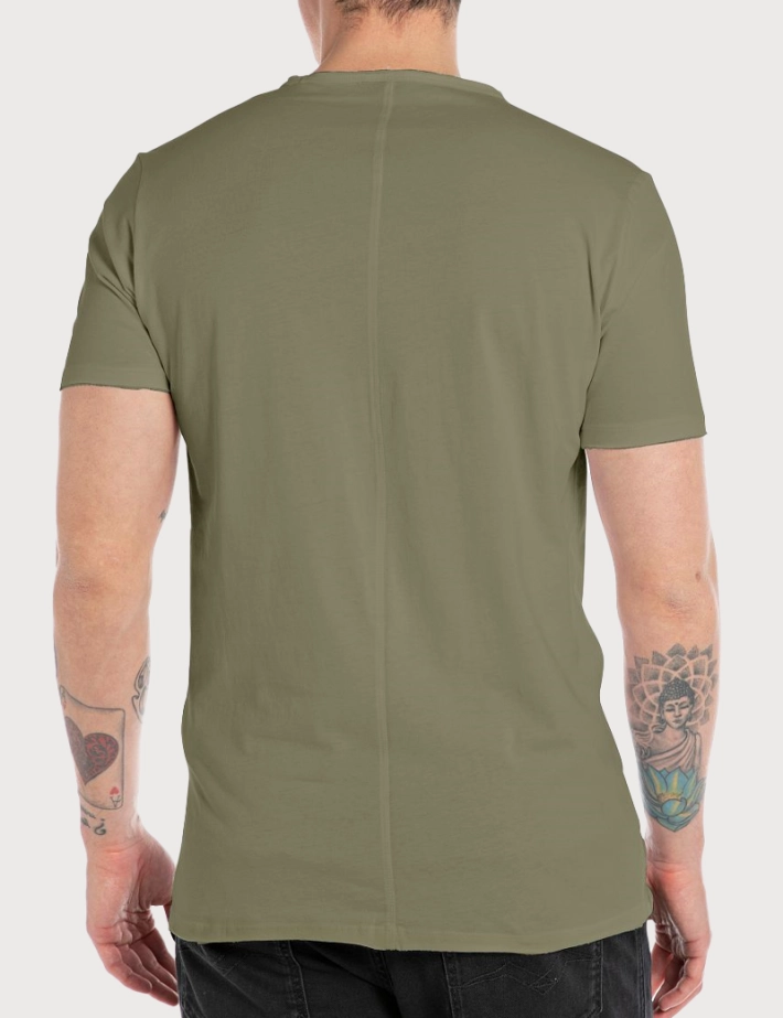 REPLAY T-Shirt Homme Manches Courtes Col Rond Kaki Clair - 2