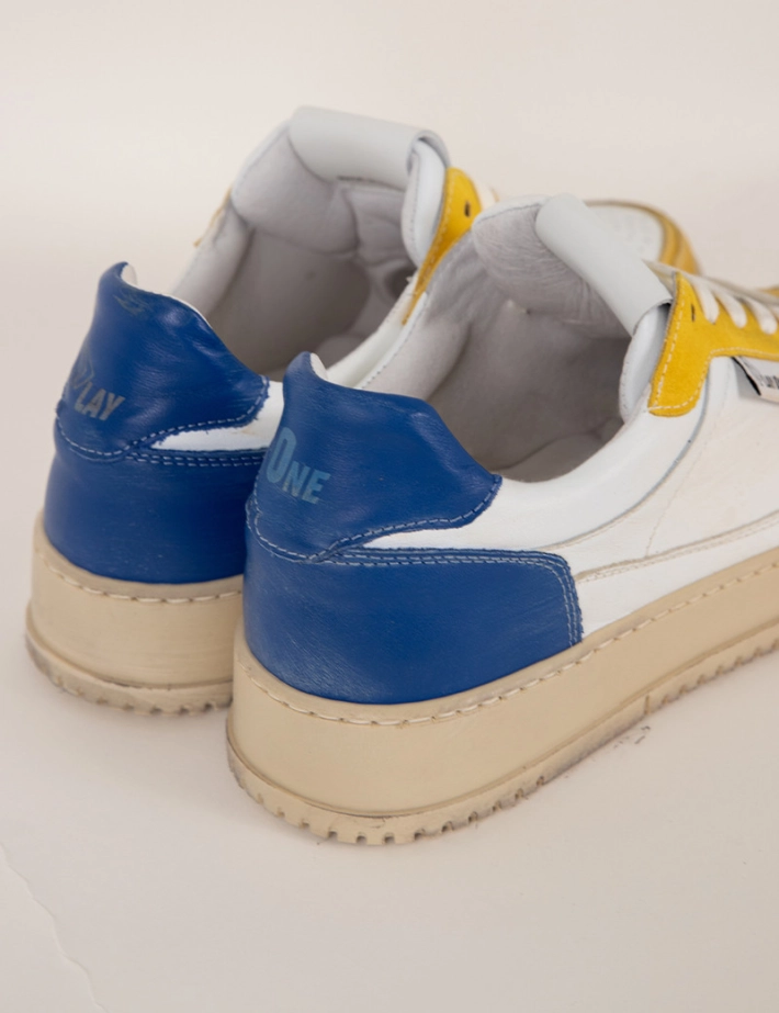 Play One Baskets Basses Dubaï Blanc Camel Marine - 3