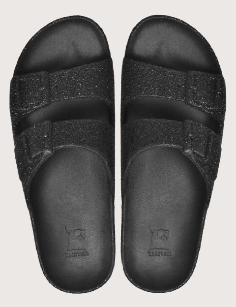 CACATOES Sandales Compensées Femme Caipirinha Glitter Noires - 2