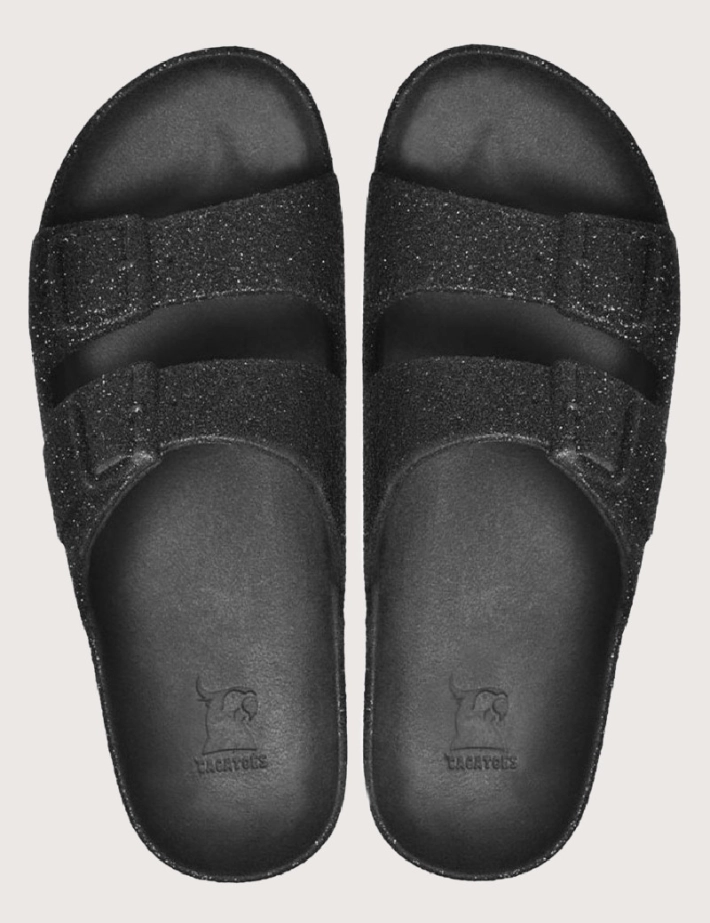 CACATOES Sandales Compensées Femme Caipirinha Glitter Noires - 2