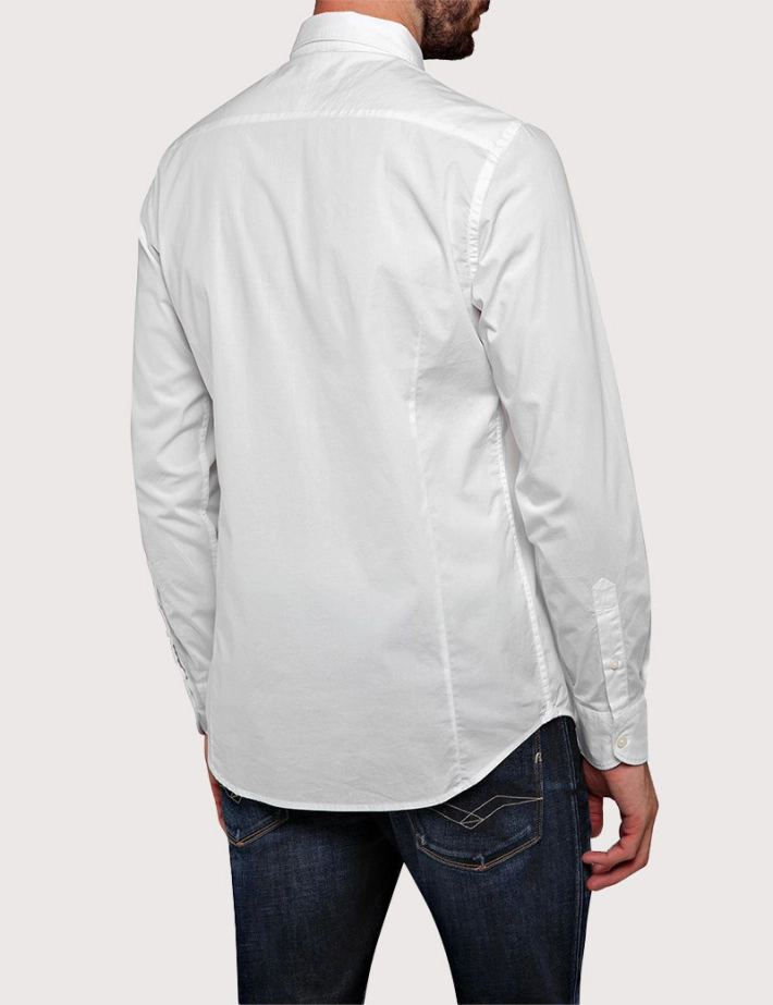 REPLAY Chemise Slim Manches Longues Homme Blanche - 3