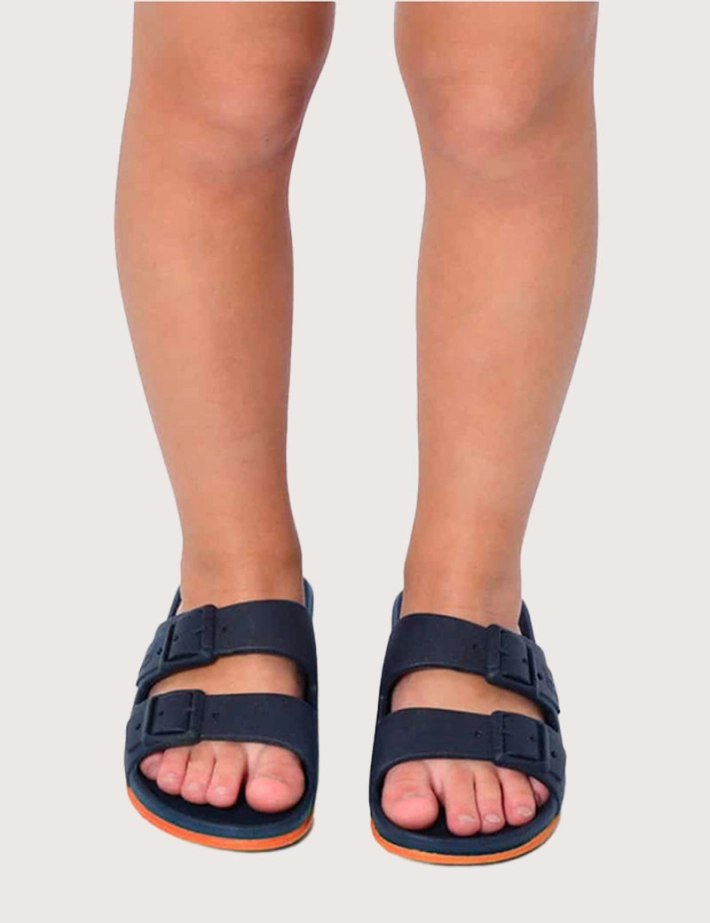 CACATOES Sandales Enfant Brasilia Noir Orange Fluo - 4