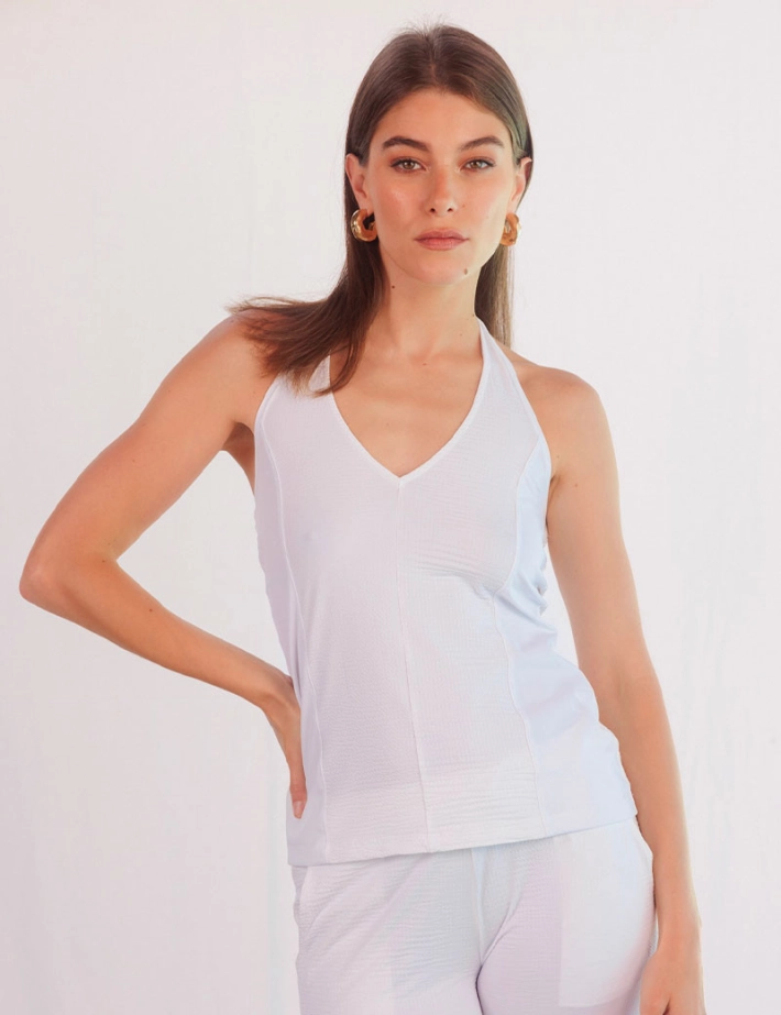 HBT Waffle  | MILEY Top Dos Nu Blanc - 3