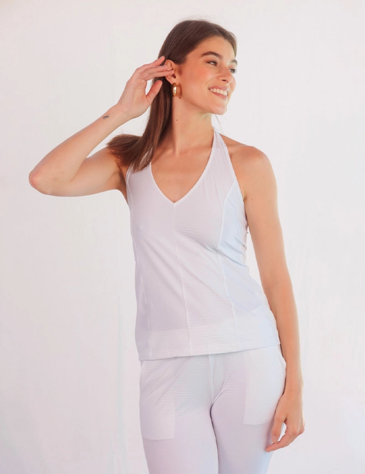 HBT Waffle  | MILEY Top Dos Nu Blanc - 4