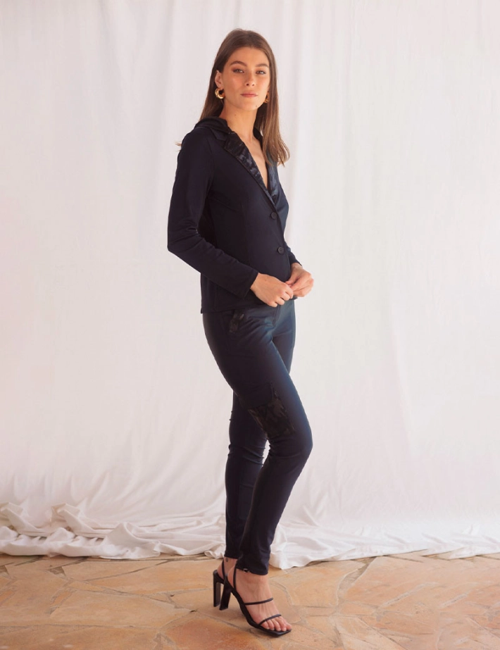 HBT Army Satin | CHRISTINA CARGO Pantalon Noir - 3