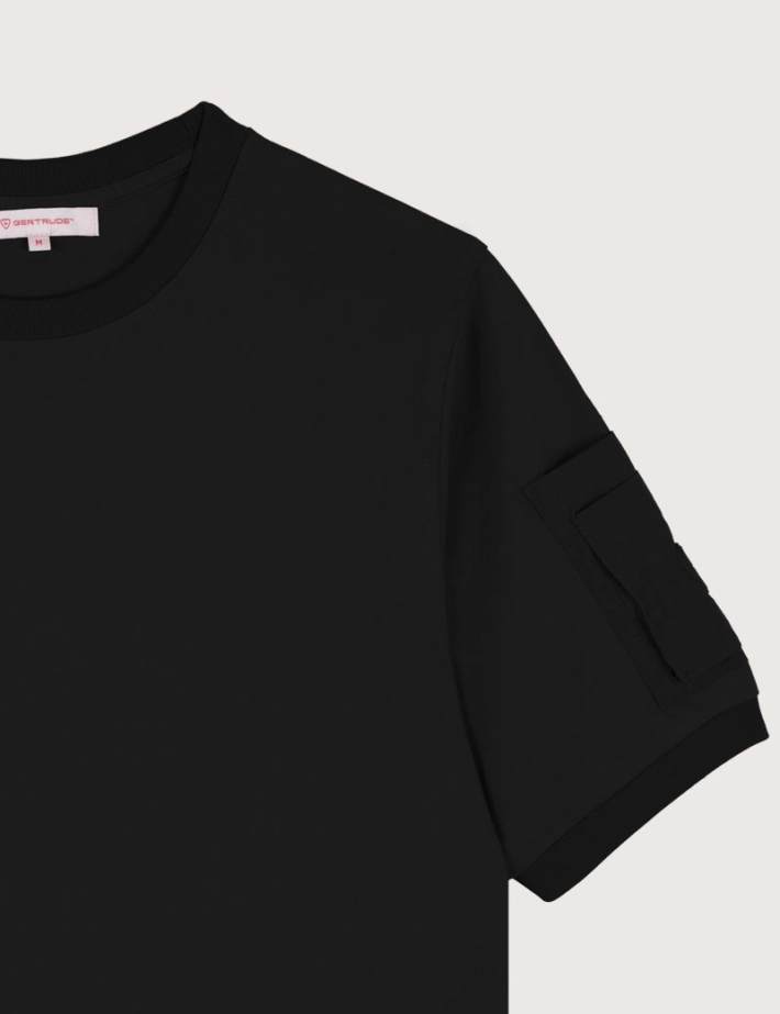 GERTRUDE T-Shirt Homme Poche Nylon Timeo Noir - 5