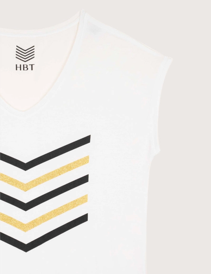 HBT BASICS | Justine Modal Blanc Noir Gold - 2