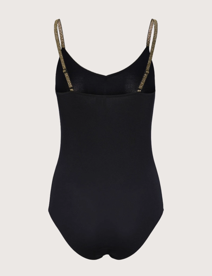 PIECES Body Marly Noir Fines Bretelles Gold - 2