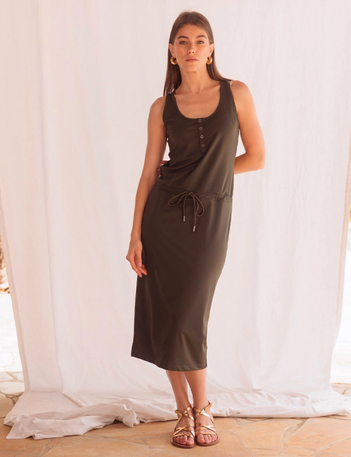 HBT Basics Essentiels | JESSY Robe Kaki - 2