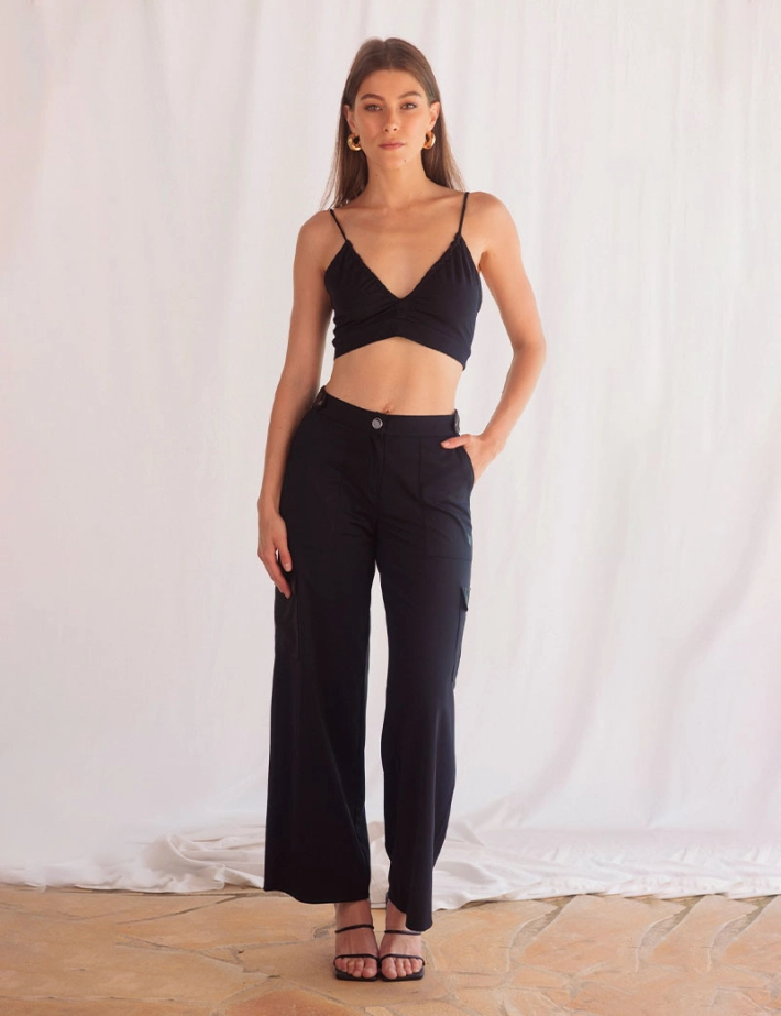 HBT Army Satin | CASSIDY Pantalon Noir - 5