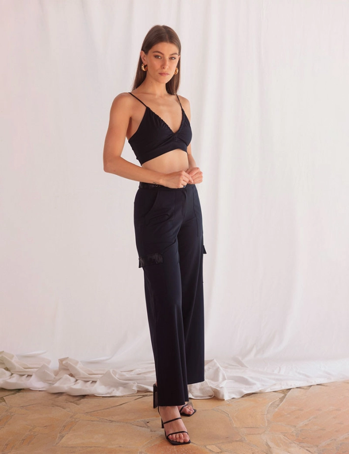 HBT Army Satin | CASSIDY Pantalon Noir - 3