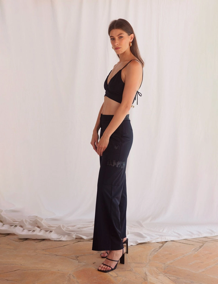 HBT Army Satin | CASSIDY Pantalon Noir - 4