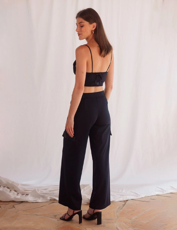 HBT Army Satin | CASSIDY Pantalon Noir - 2