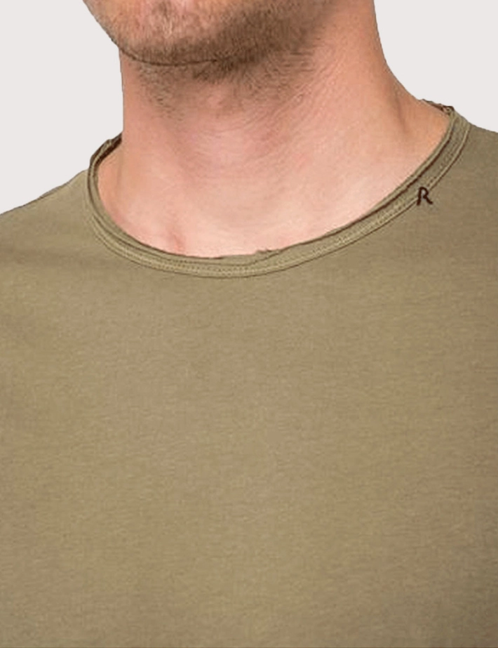 REPLAY T-Shirt Homme Manches Courtes Basique Col Rond Taupe - 3