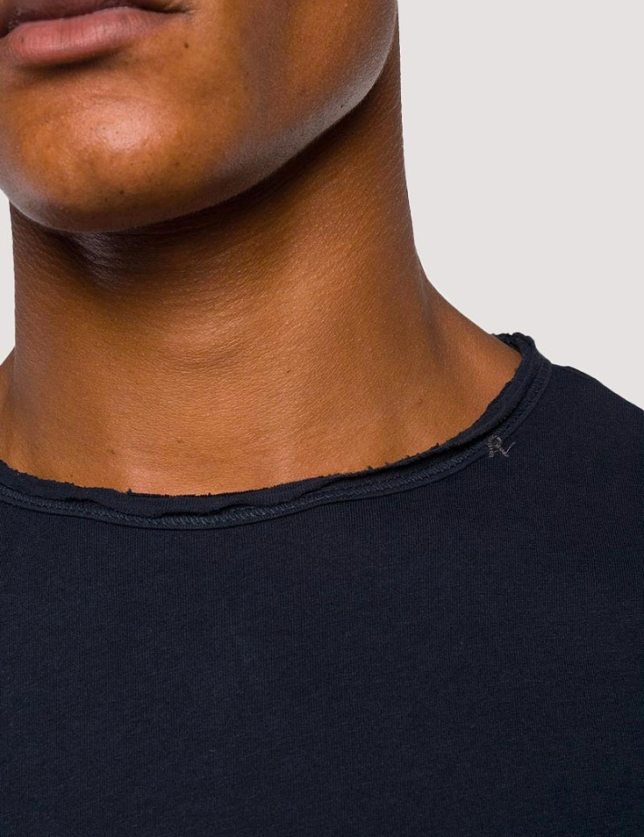 REPLAY T Shirt Homme Manches Longues Basic Col Rond Bleu foncé - 4