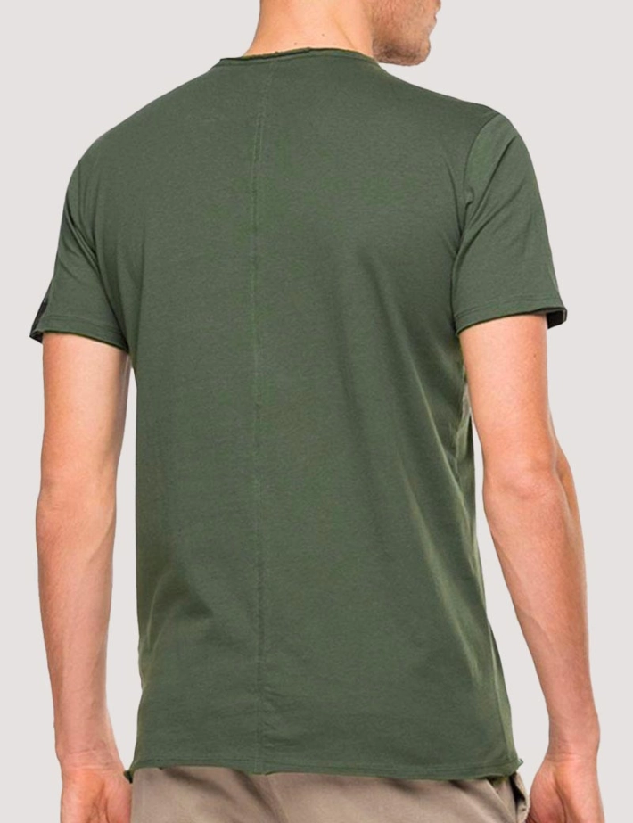 REPLAY T-Shirt Col V Coton Vert foncé - 2