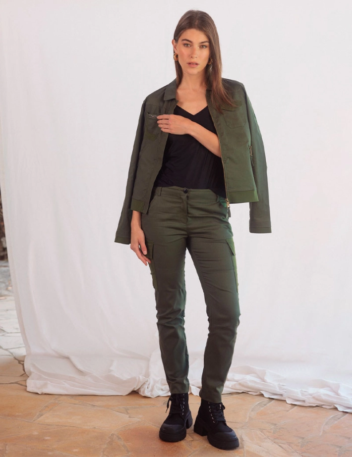HBT Army HerringBoneTwill | ASPEN Pantalon Cargo Kaki - 3